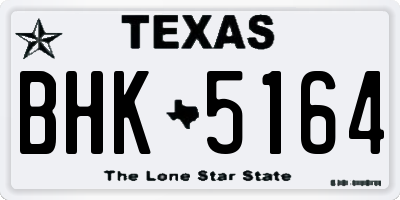 TX license plate BHK5164