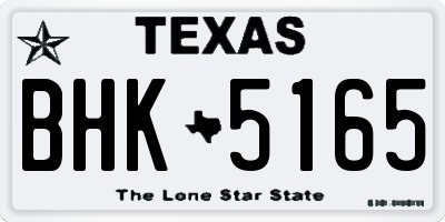 TX license plate BHK5165