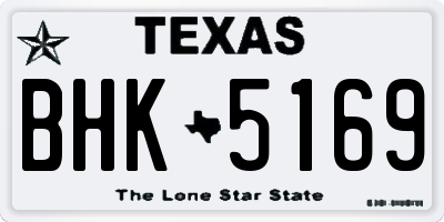 TX license plate BHK5169