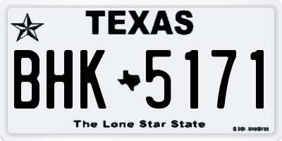 TX license plate BHK5171
