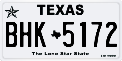 TX license plate BHK5172