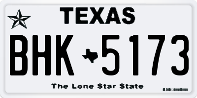 TX license plate BHK5173