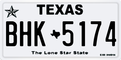 TX license plate BHK5174