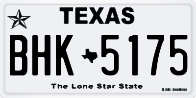TX license plate BHK5175
