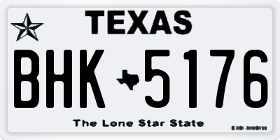 TX license plate BHK5176