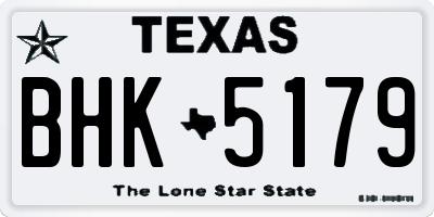 TX license plate BHK5179