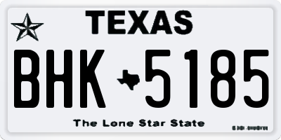 TX license plate BHK5185