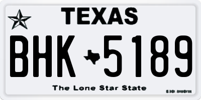 TX license plate BHK5189