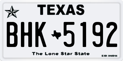 TX license plate BHK5192