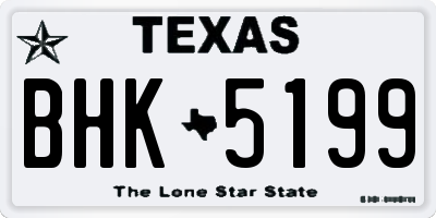 TX license plate BHK5199