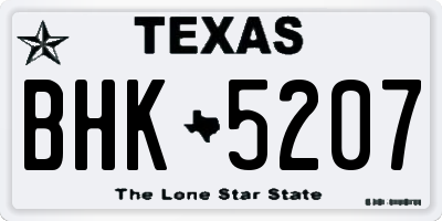 TX license plate BHK5207