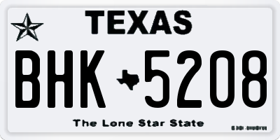 TX license plate BHK5208
