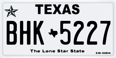TX license plate BHK5227