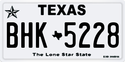 TX license plate BHK5228