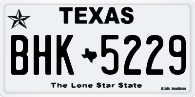 TX license plate BHK5229