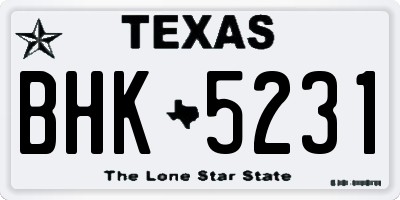 TX license plate BHK5231