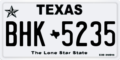 TX license plate BHK5235