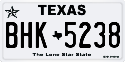 TX license plate BHK5238