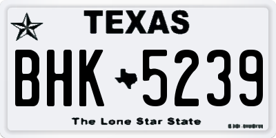 TX license plate BHK5239