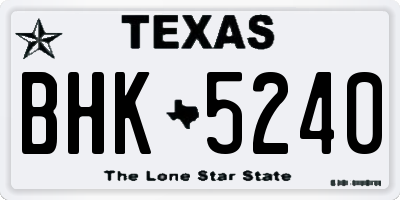 TX license plate BHK5240
