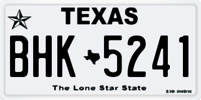 TX license plate BHK5241