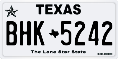 TX license plate BHK5242