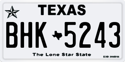 TX license plate BHK5243