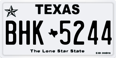 TX license plate BHK5244