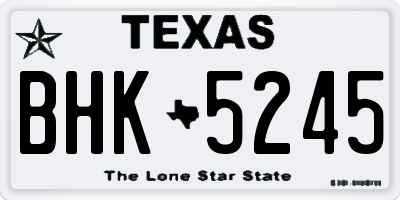 TX license plate BHK5245