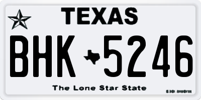 TX license plate BHK5246