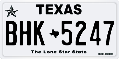 TX license plate BHK5247