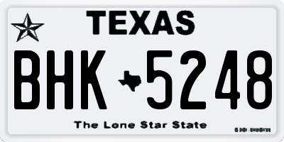TX license plate BHK5248