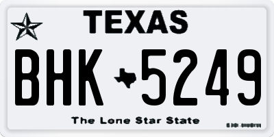 TX license plate BHK5249