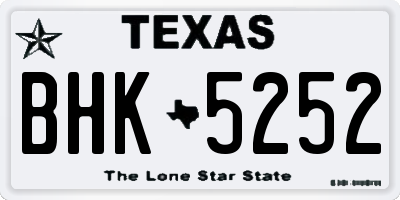 TX license plate BHK5252