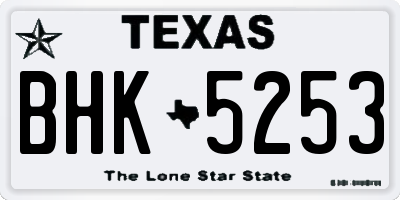 TX license plate BHK5253