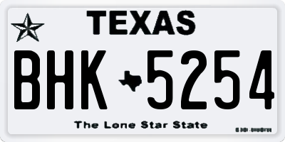 TX license plate BHK5254