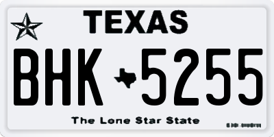 TX license plate BHK5255
