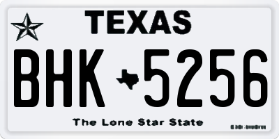 TX license plate BHK5256