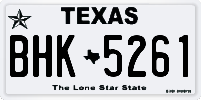 TX license plate BHK5261