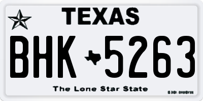 TX license plate BHK5263