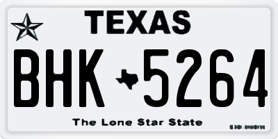 TX license plate BHK5264