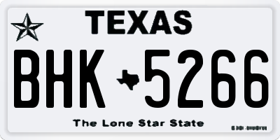 TX license plate BHK5266