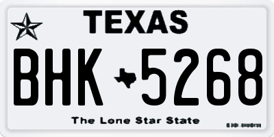 TX license plate BHK5268