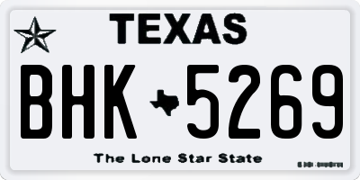 TX license plate BHK5269