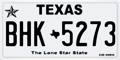 TX license plate BHK5273