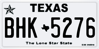TX license plate BHK5276