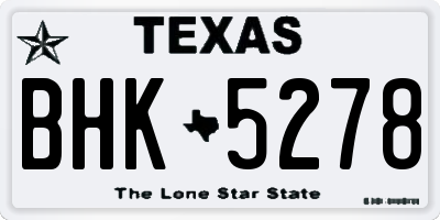 TX license plate BHK5278