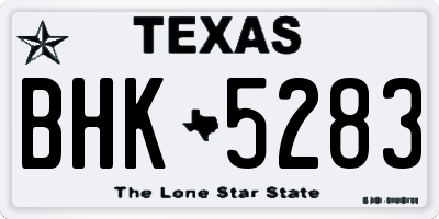 TX license plate BHK5283
