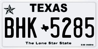 TX license plate BHK5285