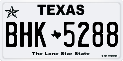 TX license plate BHK5288